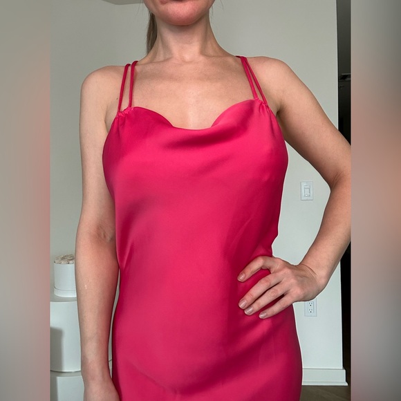 Zara Limited Edition Satin Pink Dress - Picture 5 of 9